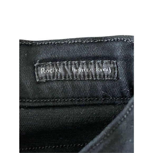Citizens of Humanity Rocket High Rise Skinny Black Raw Hem 24 Stretch $188 - Picture 6 of 12